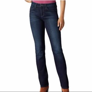 Riders Lee Indigo Jeans Mid Rise Straight Dark Wash Blue Casual Stretch Classic